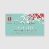 Chinese bruiloft bamboe moderne redder datum (Voorkant)