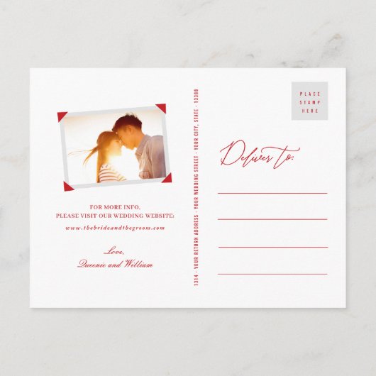 Chinese bruiloft Bamboo Zen Modern redt de datum Aankondigingskaart (Achterkant)