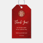 Chinese bruiloft dank u cadeaulabel (Voorkant)