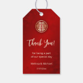 Chinese bruiloft dank u cadeaulabel (Achterkant)