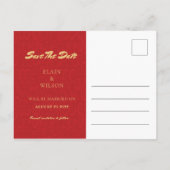 Chinese bruiloft Dragon-Phoenix Double Xi Red Gold Aankondigingskaart (Achterkant)