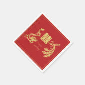 Chinese bruiloft Dragon-Phoenix Double Xi Red Gold Servet (Hoek)