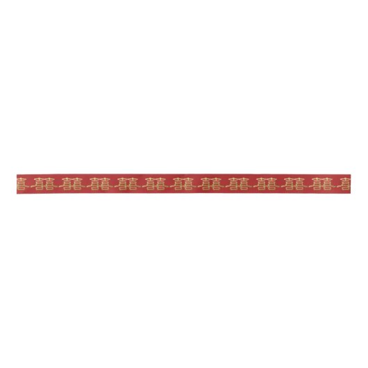 Chinese bruiloft dubbel geluk Dowry Gift Red Satijnen Lint (Voorkant)
