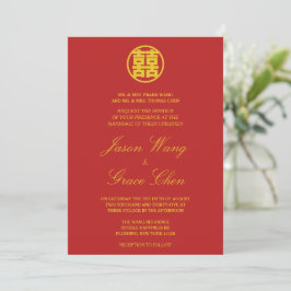 Chinese bruiloft en receptie dubbel geluk kaart