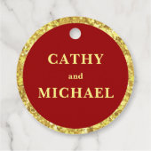 Chinese bruiloft formele rood goud glitter bedankjes labels (Achterkant)