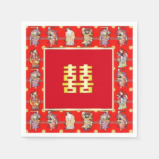 Chinese bruiloft geluk servetten servetten servett (Voorkant)