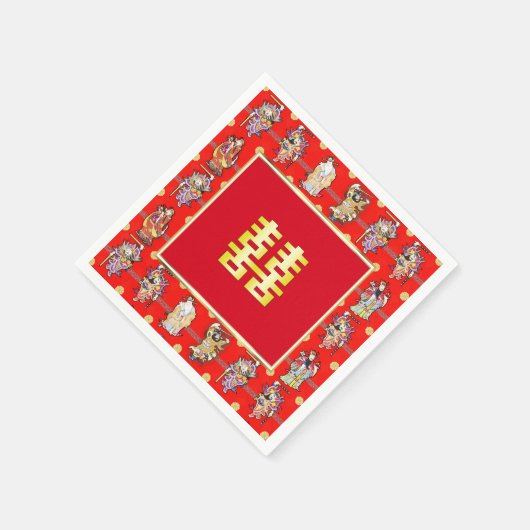 Chinese bruiloft geluk servetten servetten servett (Hoek)
