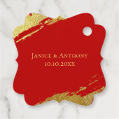 Chinese bruiloft kalligrafie penseelstreek dank u bedankjes labels (Achterkant)