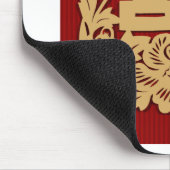 Chinese bruiloft met dubbel geluk en bloem muismat (Hoek)