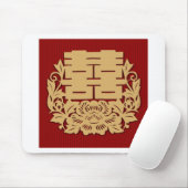 Chinese bruiloft met dubbel geluk en bloem muismat (Met muis)