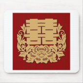 Chinese bruiloft met dubbel geluk en bloem muismat (Voorkant)