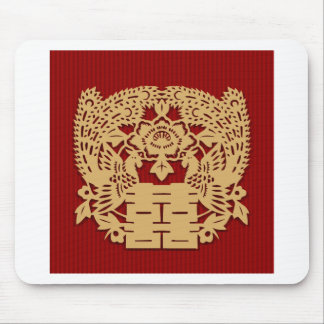 Chinese bruiloft met dubbel geluk muismat