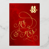 Chinese bruiloft Mr en Mrs Folie Uitnodiging (Voorkant)
