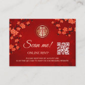 Chinese bruiloft QR Code RSVP Online Informatiekaartje (Voorkant)