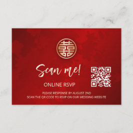 Chinese bruiloft QR Code RSVP Online Informatiekaartje
