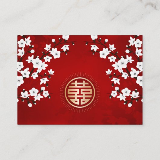 Chinese bruiloft QR Code RSVP Online Informatiekaartje (Achterkant)