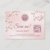 Chinese bruiloft QR Code RSVP Online Informatiekaartje (Voorkant)