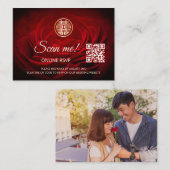 Chinese bruiloft QR Code RSVP Online Informatiekaartje (Voorkant / Achterkant)