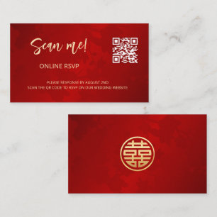 Chinese bruiloft QR Code RSVP Online Informatiekaartje