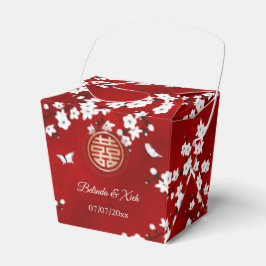 Chinese bruiloft Red White Gold Hartelijk dank Bedankdoosjes