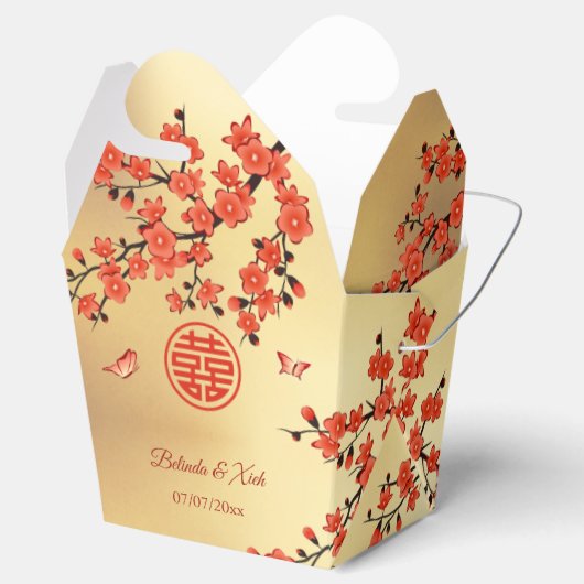 Chinese bruiloft rood goud dank u bedankdoosjes (Geopend)