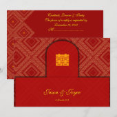 Chinese bruiloft RSVP-uitnodigingen met Dubbel Gel Kaart (Voorkant / Achterkant)