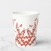 Chinese bruiloft Tea Ceremony Cherry Blossom Custo Papieren Bekers (Rechts)