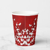 Chinese bruiloft Tea Ceremony Cherry Blossom Custo Papieren Bekers (Rechts)