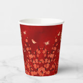 Chinese bruiloft Tea Ceremony Cherry Blossom Custo Papieren Bekers (Links)