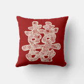 Chinese bruiloft tegen dubbel geluk kussen (Achterkant)