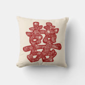 Chinese bruiloft tegen dubbel geluk kussen (Voorkant)