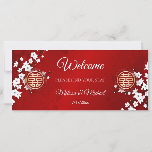 Chinese bruiloft zitplaatsen grafiek header (Voorkant)