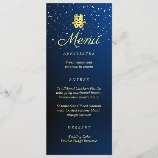 Chinese bruine sneeuwvlokken sterrennacht menu (Voorkant)