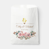 Chinese bruinrode roze florale bruine bruine bruin bedankzakje (Voorkant)