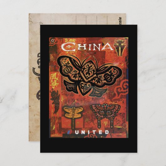 Chinese Butterflies Reis Briefkaart (Voorkant / Achterkant)