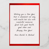 Chinese Calligrafie konijn Nieuw jaar Rode Lantaar Folie Feestdagenkaart (Achterkant)