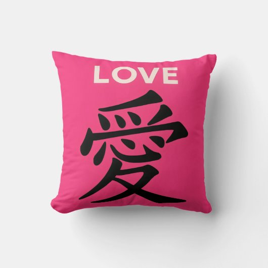 Chinese calligraphy Throw Cushion Kussen (Voorkant)