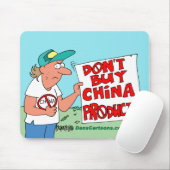 Chinese Cartoon voor boycot van producten Muismat (Met muis)