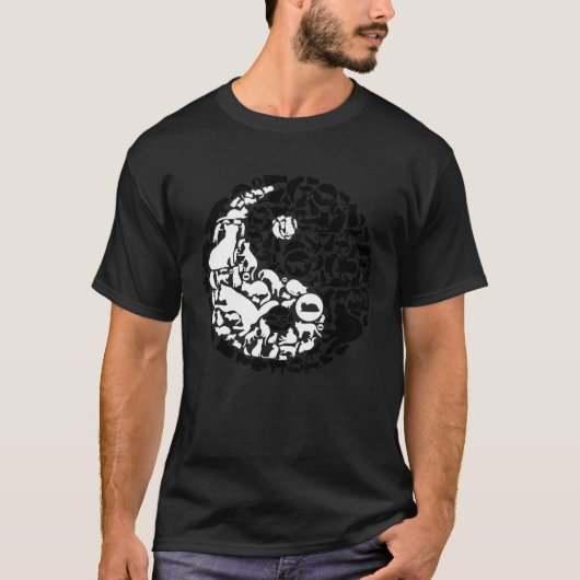 Chinese Cats Yin Yang Symbol Cat T-shirt (Voorkant)
