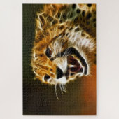 Chinese Cheetah met witte stroom die gloeit Legpuzzel (Verticaal)