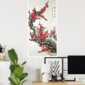 Chinese Cherry Blossom Painting (digitale afdruk) Poster (Thuiskantoor)