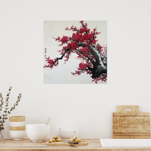 Chinese Cherry Blossom Poster (Keuken)