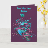 Chinese Cloud Dragon Mythical Rain Maker Creature  Kaart (Gele Bloem)