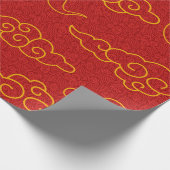 Chinese Cloud Oosters Aziatisch Rood Cadeaupapier (Hoek)