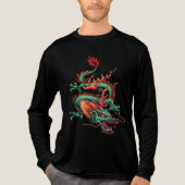Chinese Coiling Dragon Mythical Time Controlling  Tri-Blend Shirt (Voorkant volledig)