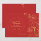 Chinese Colour Burst Nieuwjaar nieuwe thuiskaart Kaart (Voorkant / Achterkant)