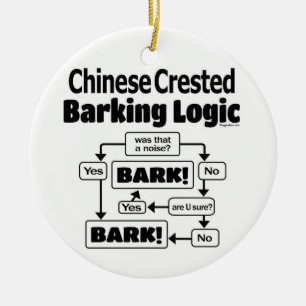Chinese Crested Barking Logic Keramisch Ornament