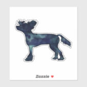 Chinese Crested Black Waterverf Silhouette Sticker (Vel)