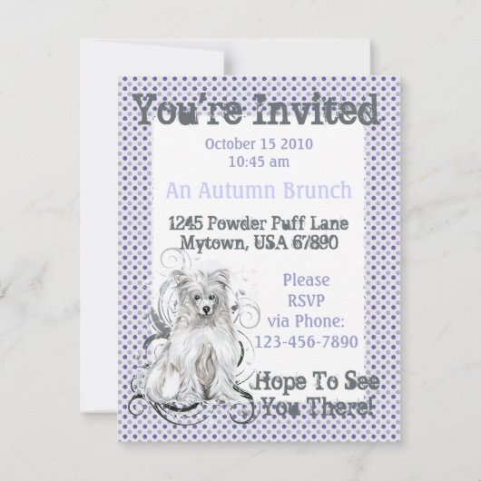 Chinese Crested Blue NB Kaart (Achterkant)