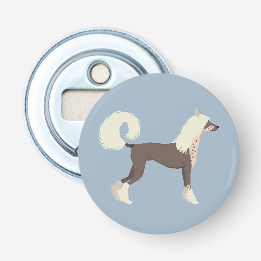 Chinese Crested Button Flesopener (Voorkant)